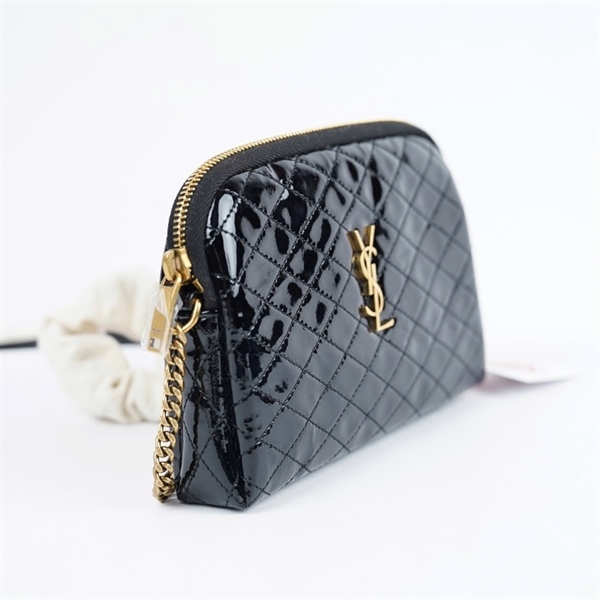 Túi YSL đeo chéo đen bóng (BRS733667-0723) sz18 +
