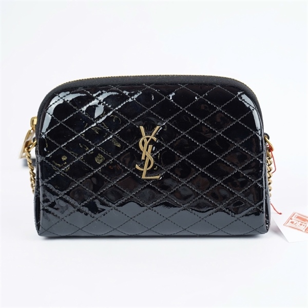 Túi YSL đeo chéo đen bóng (BRS733667-0723) sz18 +