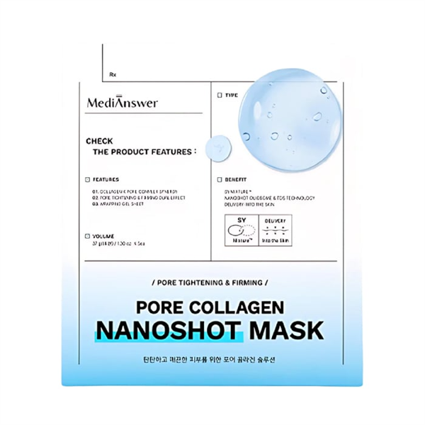 [HÀNG CÔNG TY] MEDIANSWER Pore Collagen Nanoshot Mask-Xanh Biển