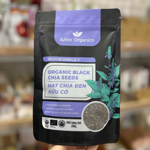 Hạt chia đen hữu cơ Aztec Organics 200gr