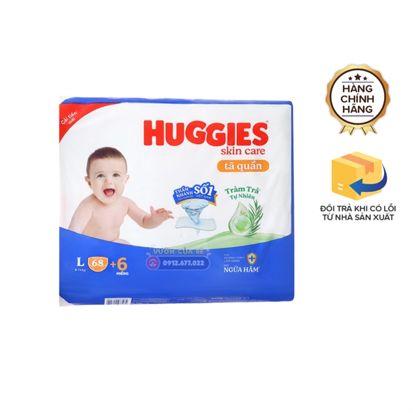 Bỉm Huggies Việt Nam size 04 L quần 68+6 miếng (9-14kg)