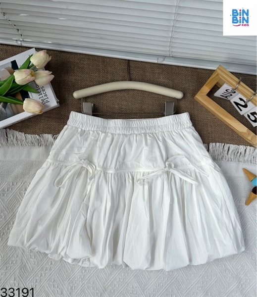 33191-Chân Váy Bí Trắng Cột Nơ