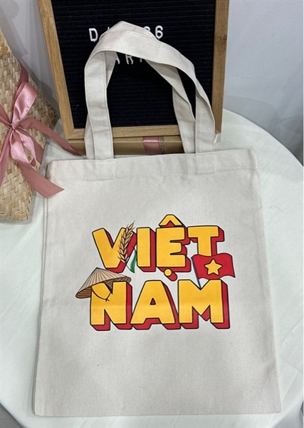 Túi vải Việt Nam chữ vàng