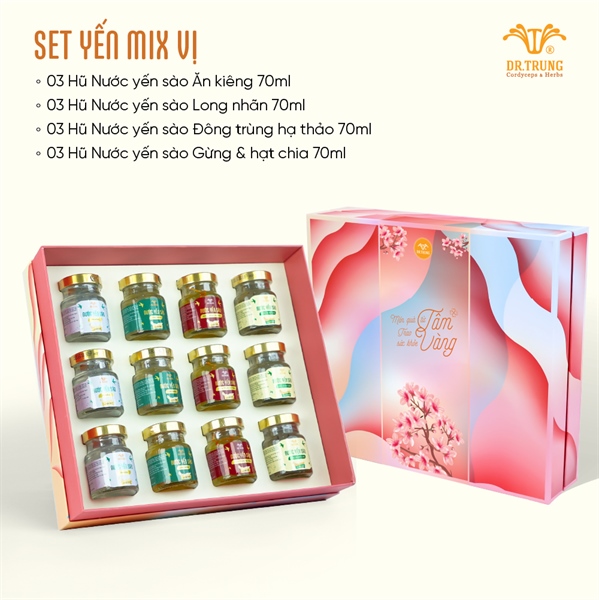 Set 12 hũ yến mix vị theo yêu cầu