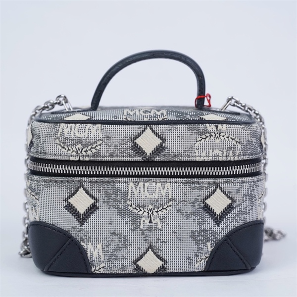 Túi MCM Vanity xám góc đen sz13 (TT) KG+