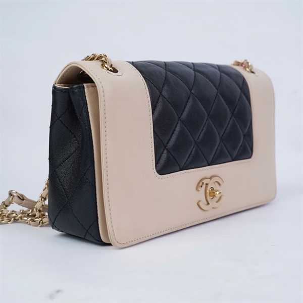 Túi Chanel nude phối đen (24042010) sz25 (BQ) KG+