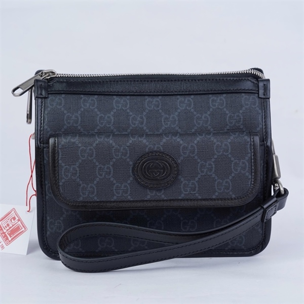 Túi GG đeo chéo đen 2 strap (674164-213317) sz21 (BQ) KG+