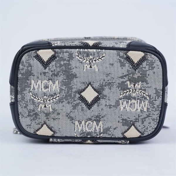 Túi MCM Vanity xám góc đen sz13 (TT) KG+
