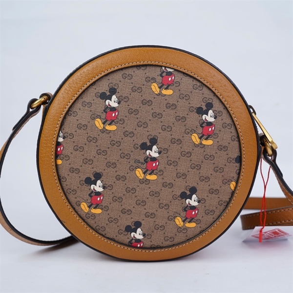 Túi GG đeo chéo tròn xám hình Micky (603938-213317) sz18 (BQ) KG+