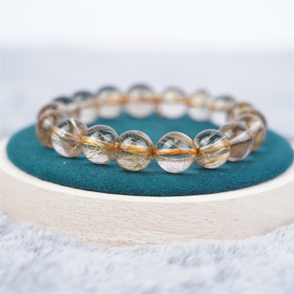 Vòng tay phong thuỷ thạch anh tóc vàng +