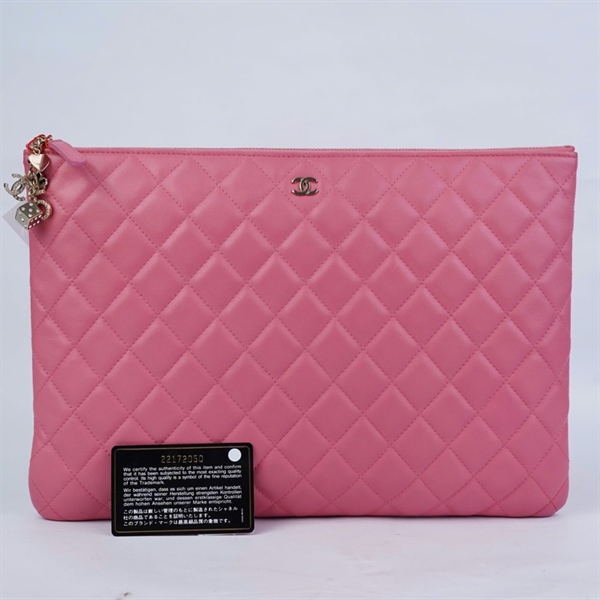 Túi Chanel Clutch hồng kèm lót form (22172050) sz34 (BQ) KG+