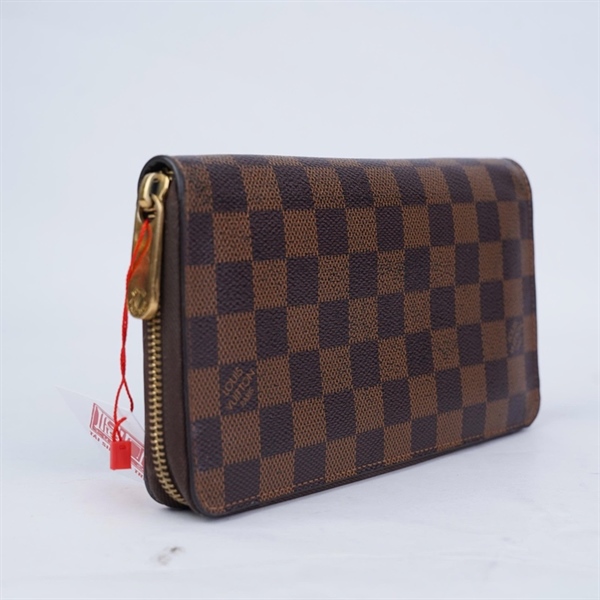 Ví LV zip ô vuông nâu (CA3172) (LT) KG+