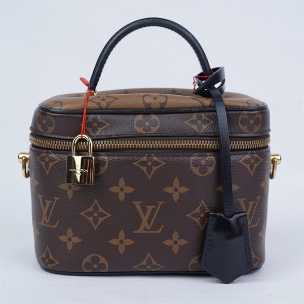 Túi LV Vanity hoa nâu kèm ổ+ 2 chìa sz18 (TT) KG+