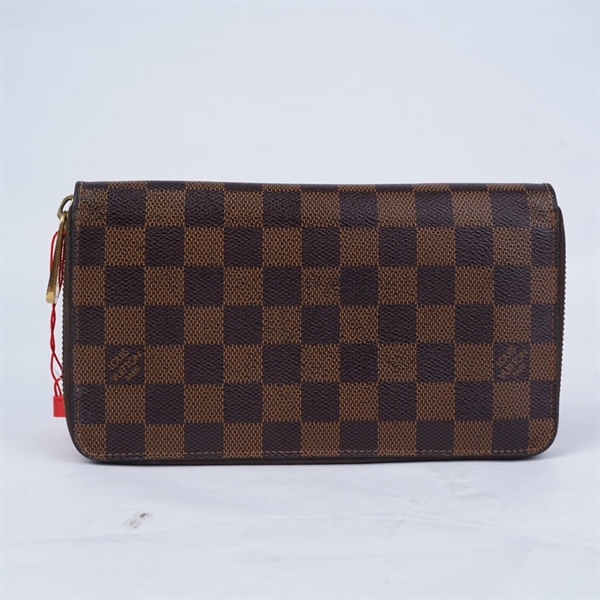 Ví LV zip ô vuông nâu (CA3172) (LT) KG+