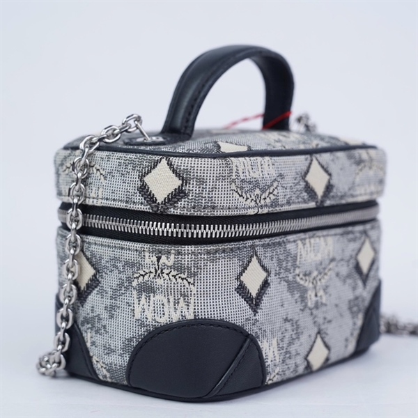 Túi MCM Vanity xám góc đen sz13 (TT) KG+