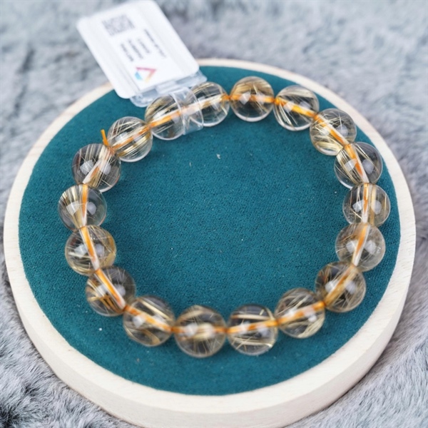 Vòng tay phong thuỷ thạch anh tóc vàng +