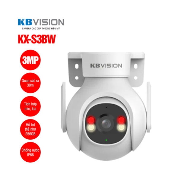 Camera ip wifi Kbvision KX S3BW 3Mp ngoài trời full màu