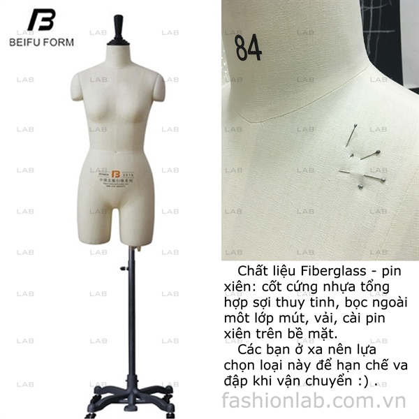 Cốt thiết kế Beifu - nữ bán thân - tách đùi Fiberglass #010201