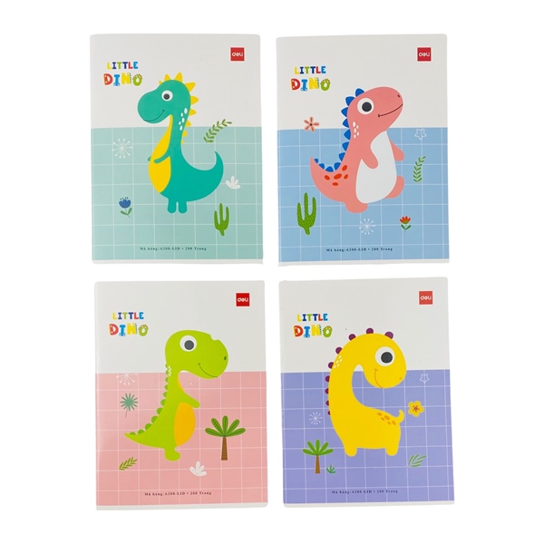 Tập Học Sinh 200 Trang Deli Little Dino ĐL 80GSM 4 Ô Ly