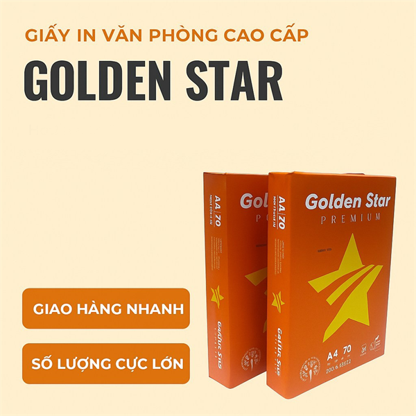 Ream giấy A4 70 gsm Golden Star (500 tờ)