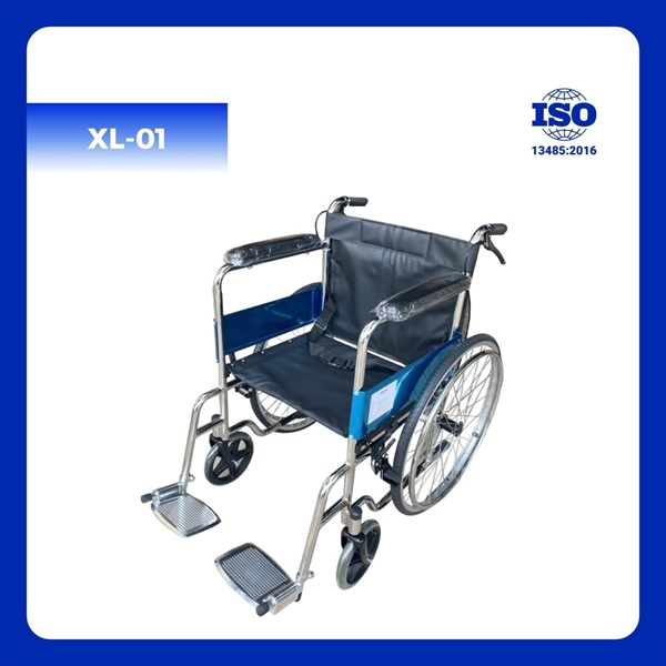 XL-01 - Xe Lăn Khung Mạ Crom (Có Phanh)