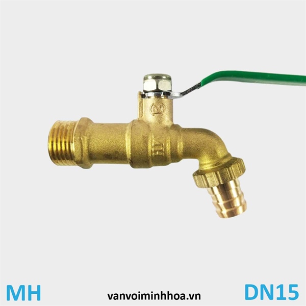 Vòi đồng tay gạt 21 DN15 (tay gạt màu xanh) - MIHA