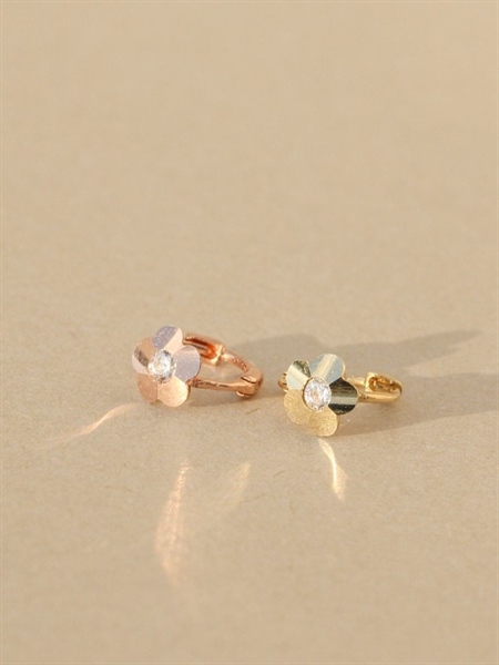 14K Daisy Flower mini huggie (S)
