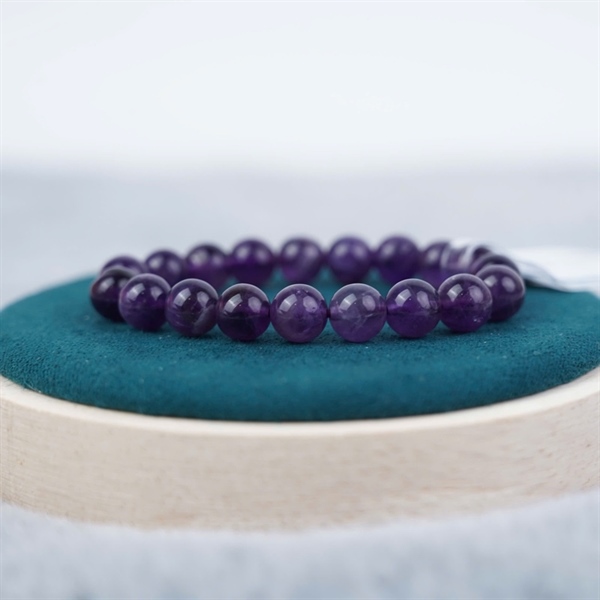 Vòng tay chuỗi hạt đá tím có vân +