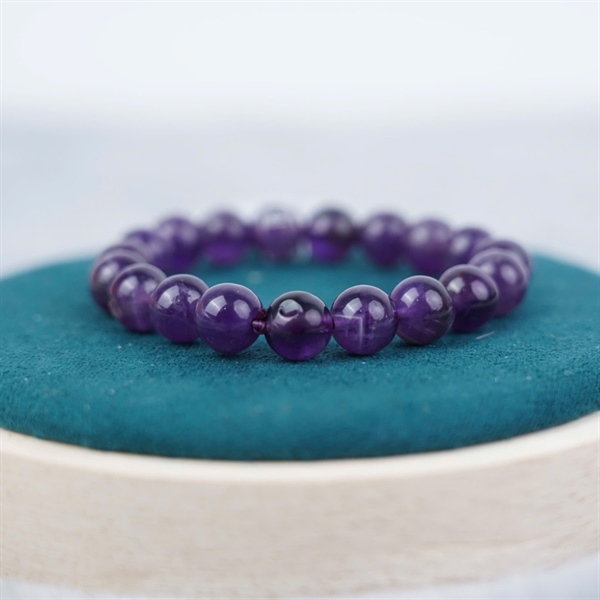 Vòng tay chuỗi hạt đá tím có vân +