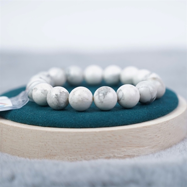 Vòng tay đá cẩm thạch trắng +
