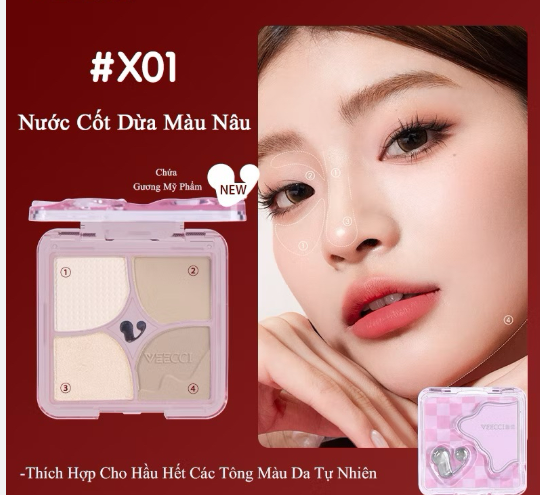 [Vecci] BẢNG TẠO KHỐI BẮT SÁNG 4 Ô VEECCI #X01