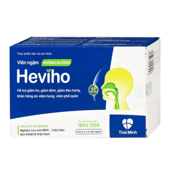 Viên ngậm Heviho không đường hộp 18 viên