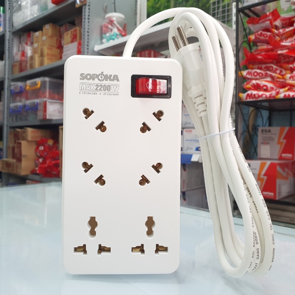 Ổ cắm 6 cửa 2200W 6A2-3