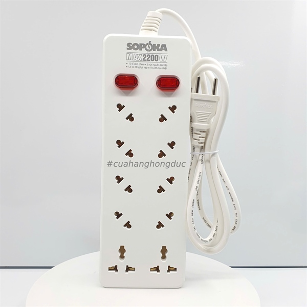 Ổ cắm chéo 10 cửa 2200W 10A2