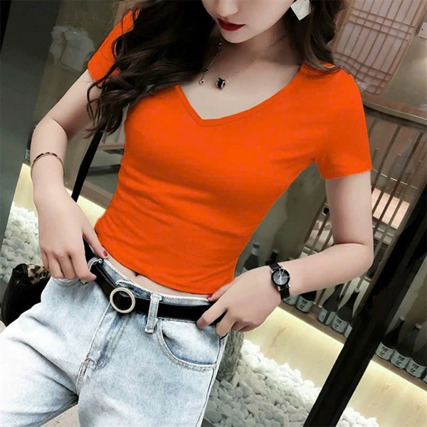 ÁO THUN CROPTOP CỔ TIM