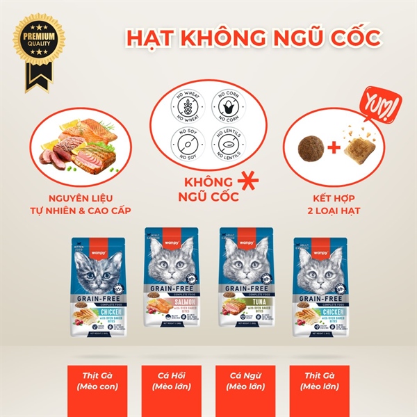 Hạt Wanpy mix thịt viên nướng cho mèo 1.5kg