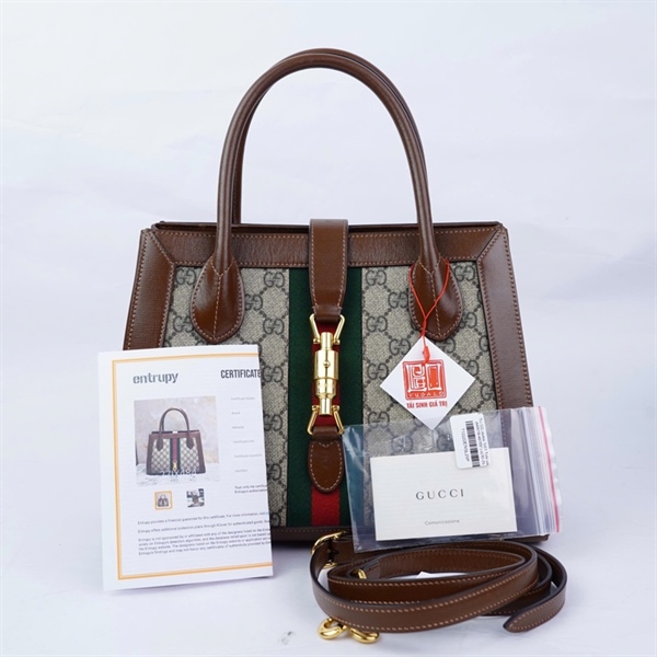 Túi GG Jackie 1961 Tote xám (649016-525040) sz30-25 (HT)+