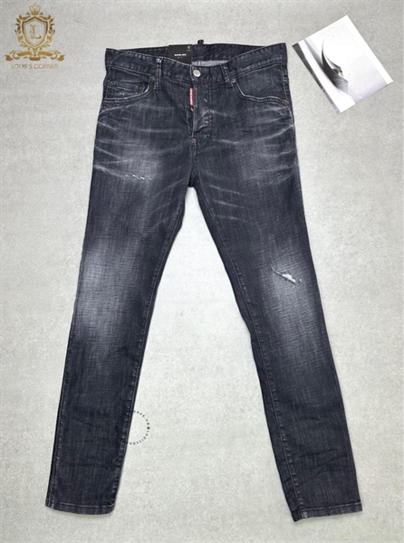 Jean DSQ skater đen ghi mài ss25