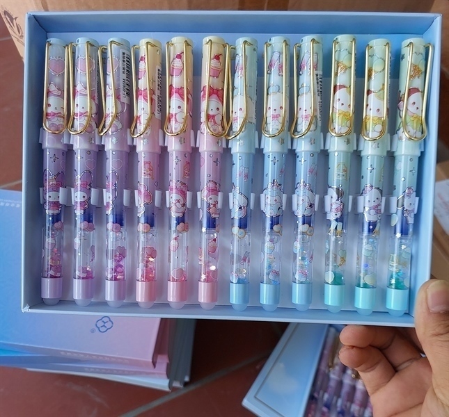 Bút máy tẩy được thân nhũ