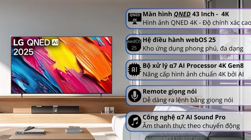 Smart Tivi LG QNED AI 4K 43 Inch 43QNED70ASA 2025 - INDONESIA