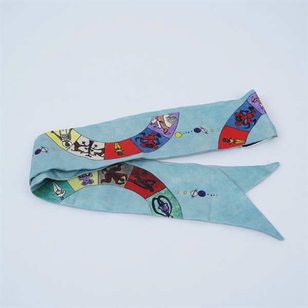 Khăn Dior xanh nhạt in hình 6x102cm KG+