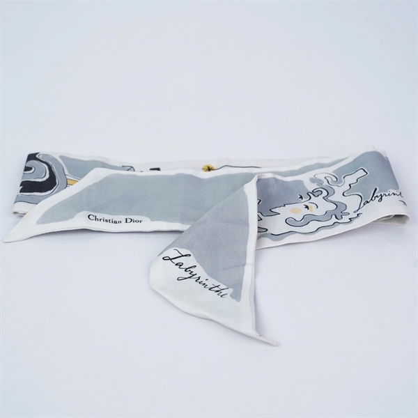 Khăn Dior xám in hình 6x98cm KG+