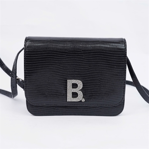 Túi Balenciga đen logo đính đá sz18 +