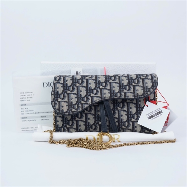 Túi Dior Saddle Pouch xám kèm ví (43-MA-0230) sz19 KG+