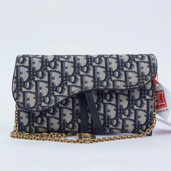 Túi Dior Saddle Pouch xám kèm ví (43-MA-0230) sz19 KG+