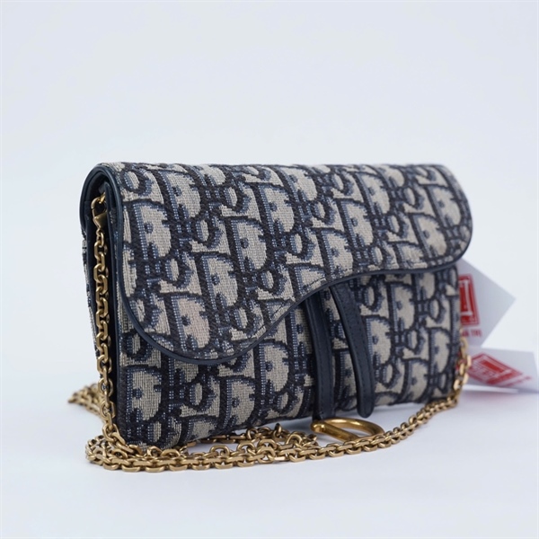 Túi Dior Saddle Pouch xám kèm ví (43-MA-0230) sz19 KG+