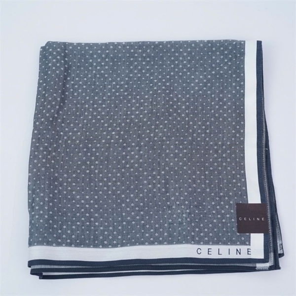 Khăn Celine xám chấm bi 48x49cm KG+