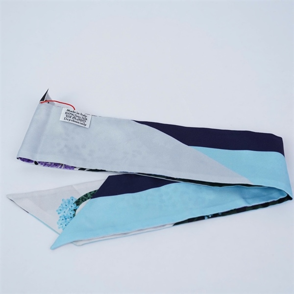 Khăn Dior xanh in họa tiết 6x98cm KG+