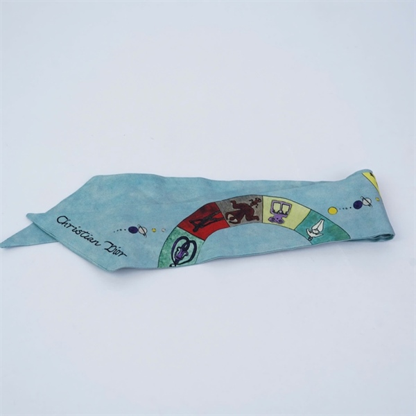 Khăn Dior xanh nhạt in hình 6x102cm KG+