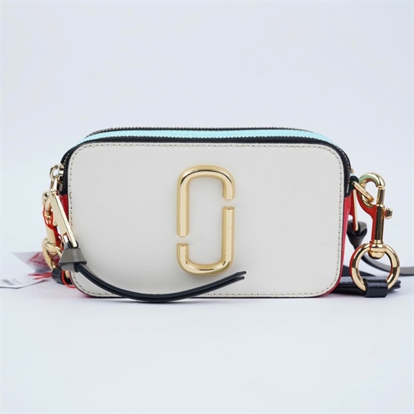 Túi Marc Jacobs trắng pha xanh đỏ sz18 KG+